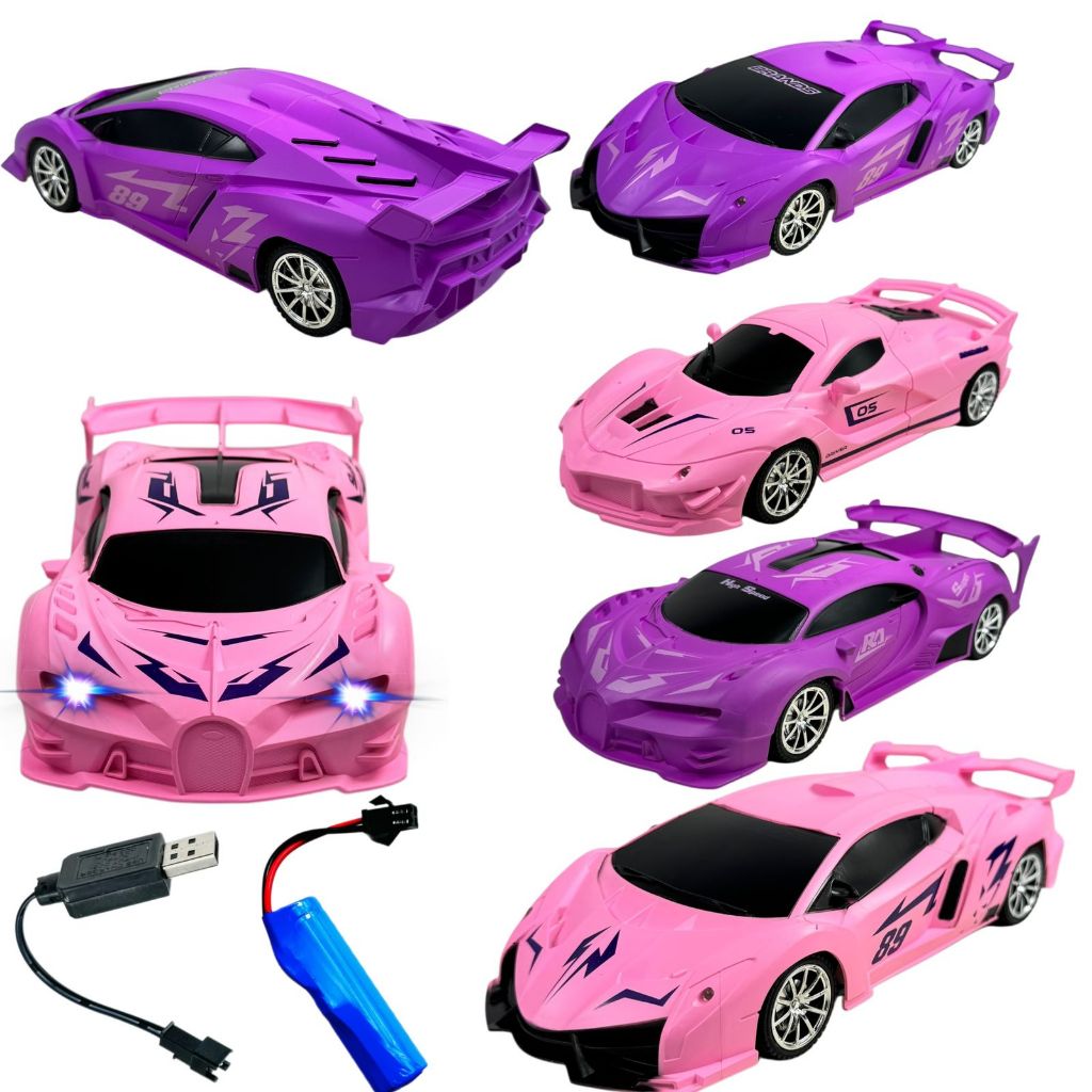 Carrinho De Controle Remoto Recarregável Ferrari Rosa Menina