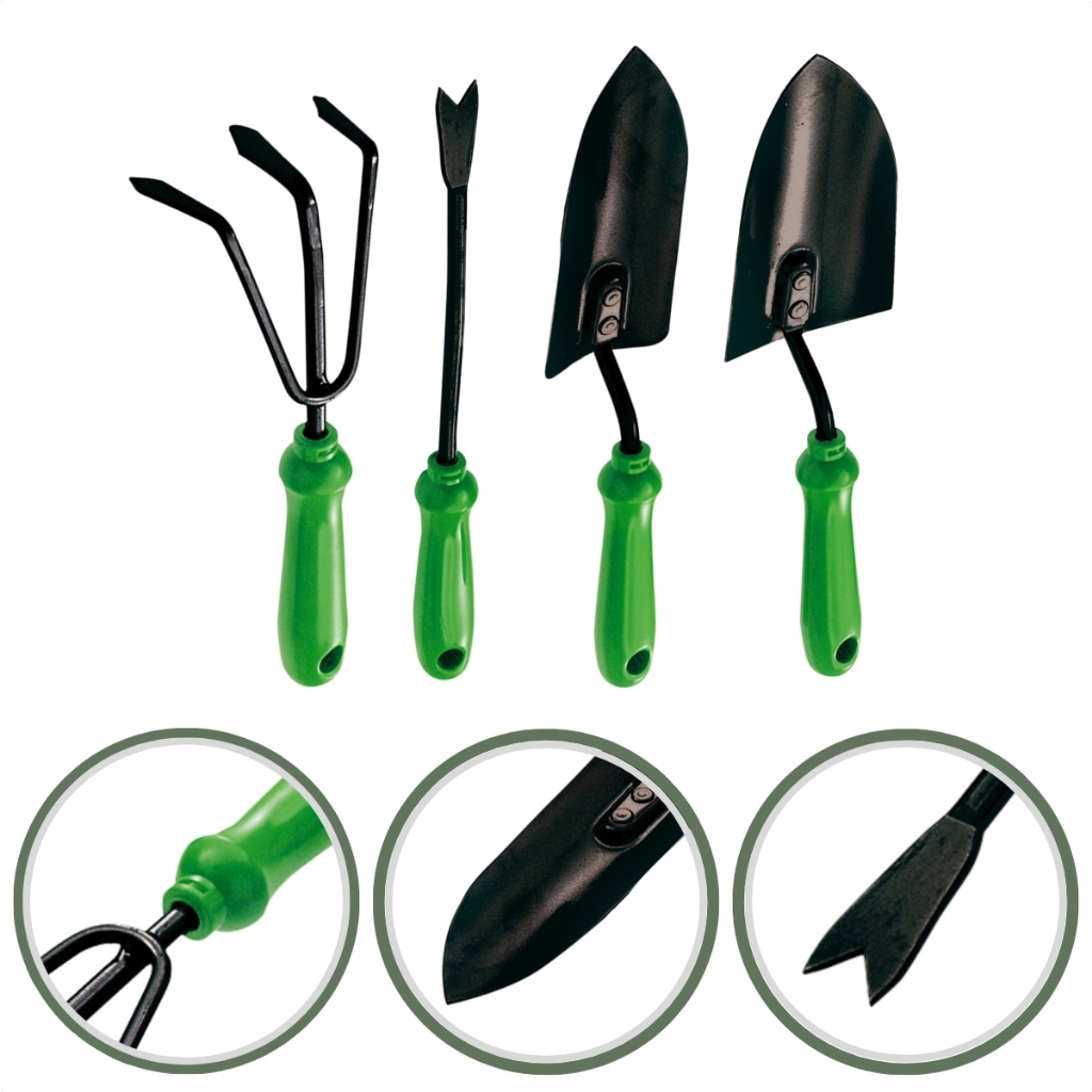 Kit Conjunto Ferramenta Jardim Jardinagem Pá Enxadinha Extrator Pazinha Plantação Horta Profissional