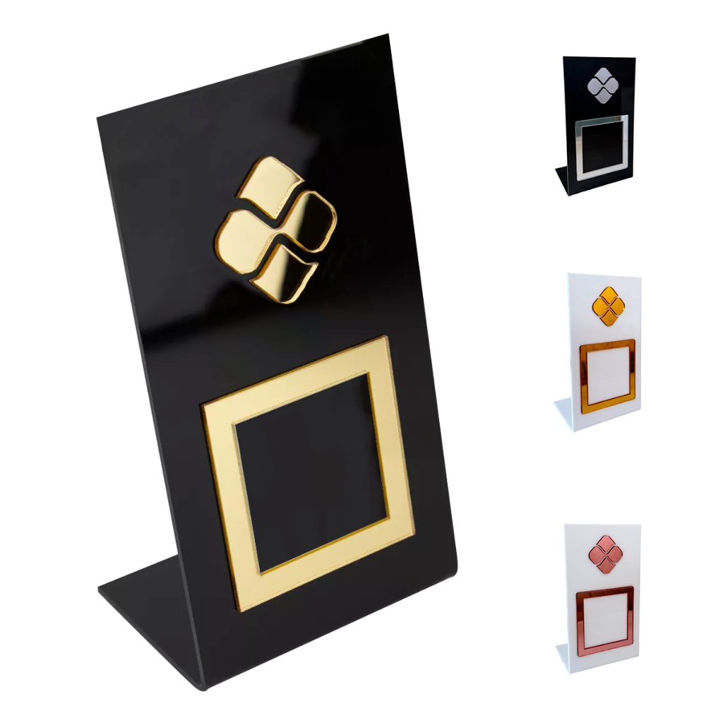 Placa Pix QR Code Mesa Display Acrílico 2mm Suporte Pagamento Digital 15x9cm