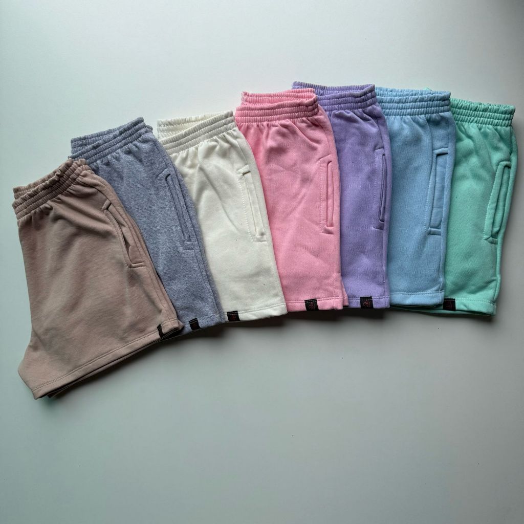 Kit 5 Shorts feminino de Bolso bermuda no moletom short academia feminino com cintura alta em Oferta na Shopee