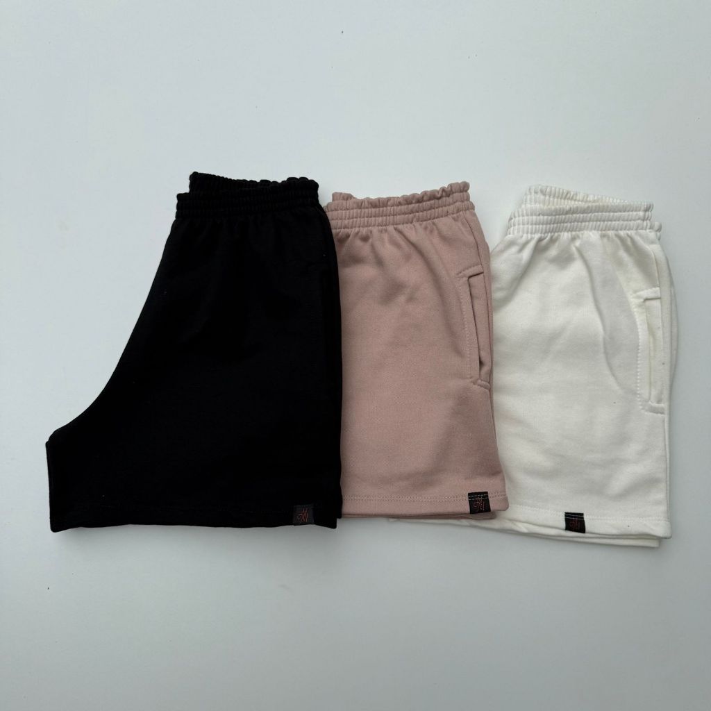 Kit 5 Shorts feminino de Bolso bermuda no moletom short academia feminino com cintura alta