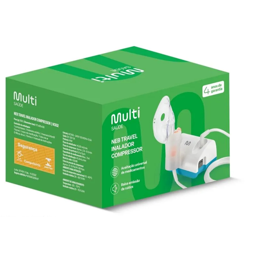 Inalador Compressor Neb Travel Bivolt Multi Saúde - HC032
