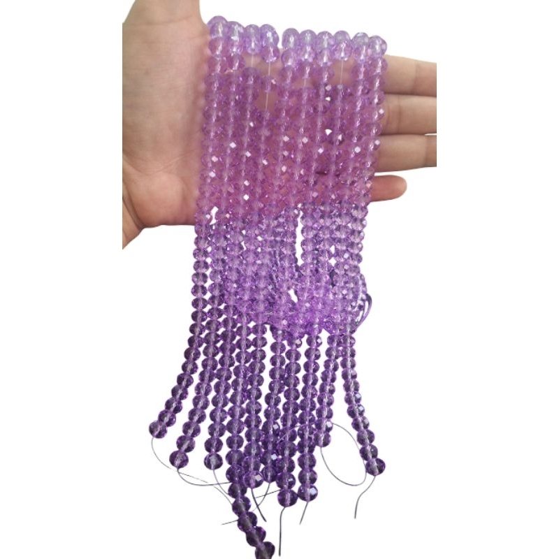 PACOTE DE CRISTAL 8MM LILAS CRISTAL 5 FIOS