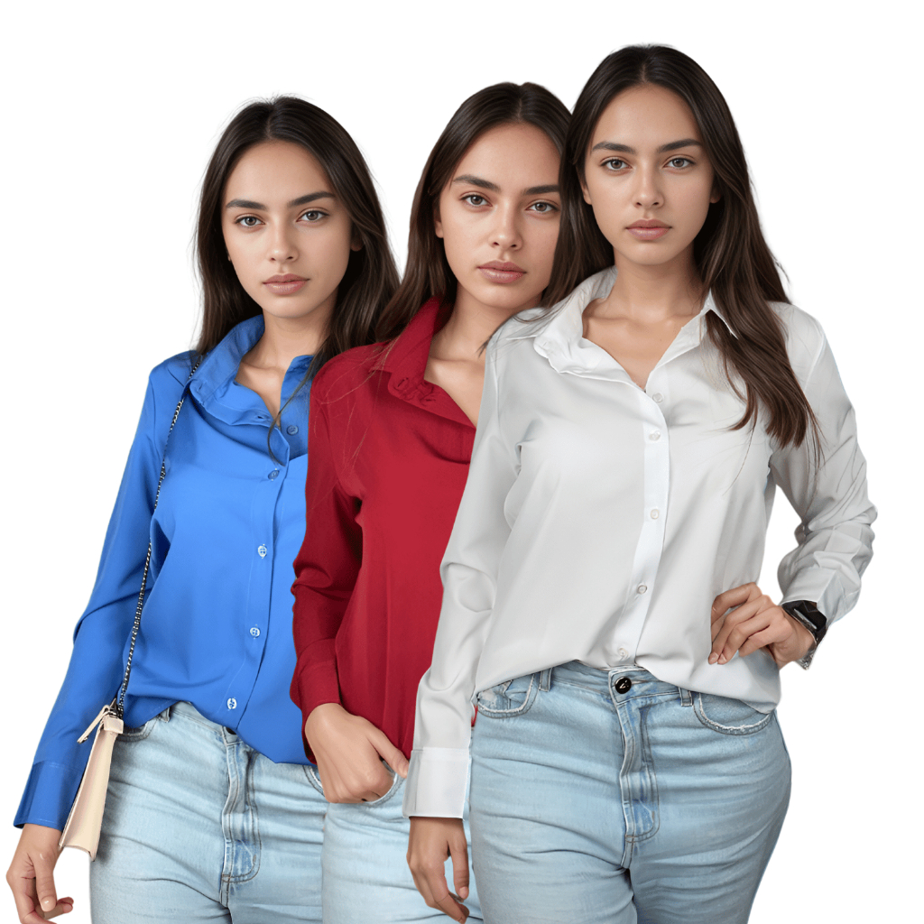 Kit 3 Camisa Social Feminina Manga Longa Com Elastano Blusa Social Feminina Não Amassa