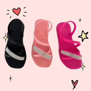 Sandália Papete Infantil Menina Moderna Feminina Strass Conforto e Estilo Calce Rápido