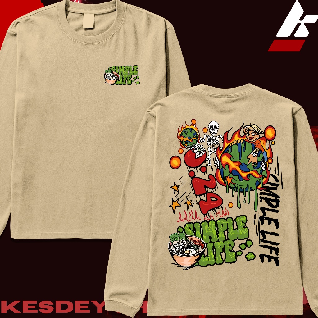 MOLETOM GOLA REDONDA UNISSEX STREETWEAR DESENHO SIMPLE LIFE