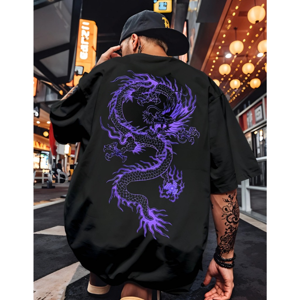 Camiseta Oversized Masculina Dragão Camisão Over academia Treino 100%Algodão Camisa Lançamento