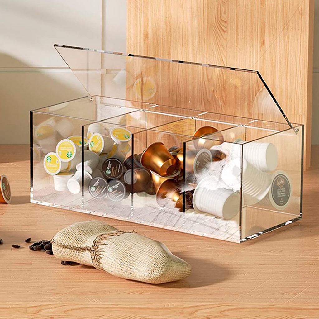 Porta Capsulas Dolce Gusto Nespresso Três corações Organizadora Acrilico Cristal Cor Transparente