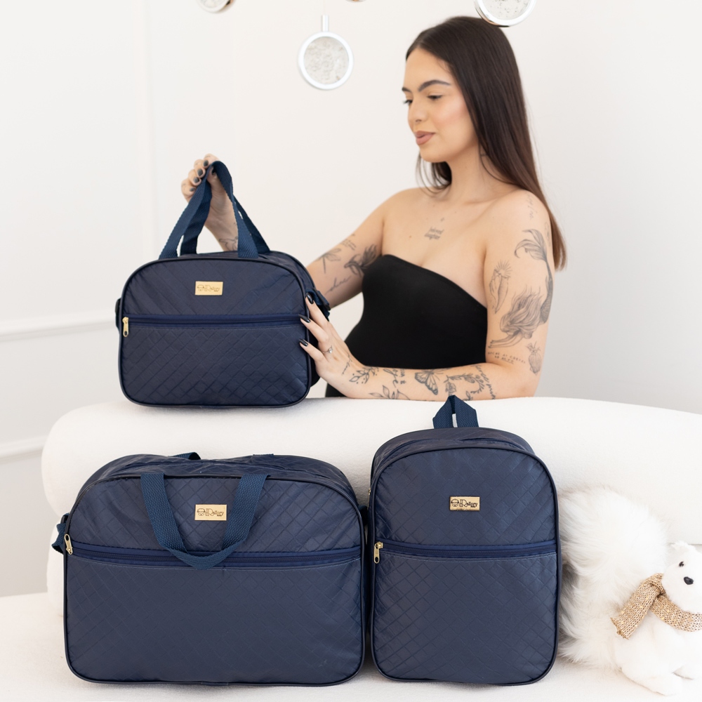Kit Maternidade 3 Peças Mala Para Bebê Menina e Menino Luxo Versátil Espaçosa