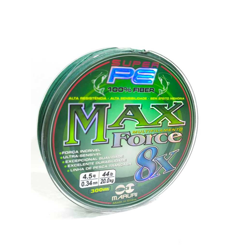 Linha Pesca Multifilamento 8x Fios Max Force Pe 018 A 034mm Força Incrivel Alta Resistencia Trançada