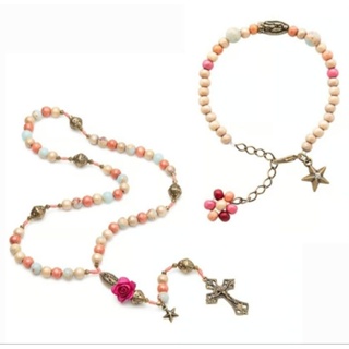 Pulseira e Terço Mariana Nossa Senhora Guadalupe em Madeira Imbuia em Oferta na Shopee