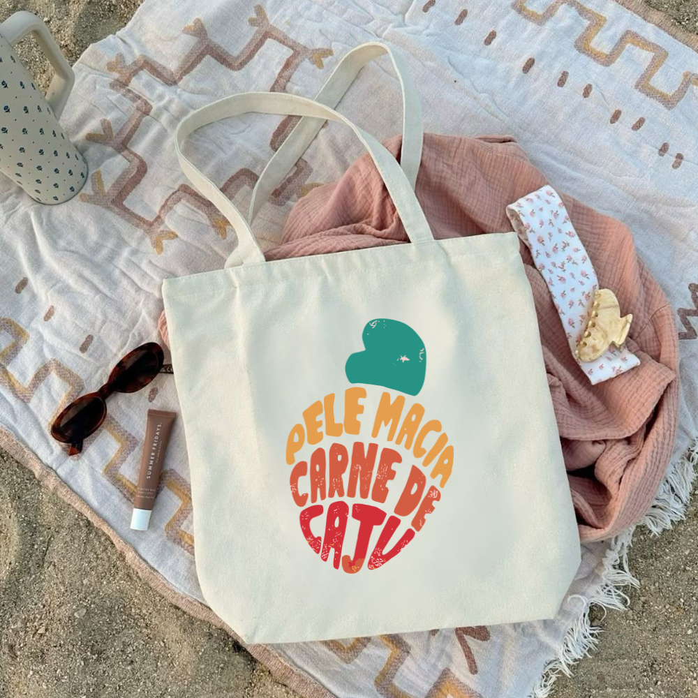 Bolsa Ecologica Ecobag "PELE MACIA, CARNE DE CAJU" - 100 algodão