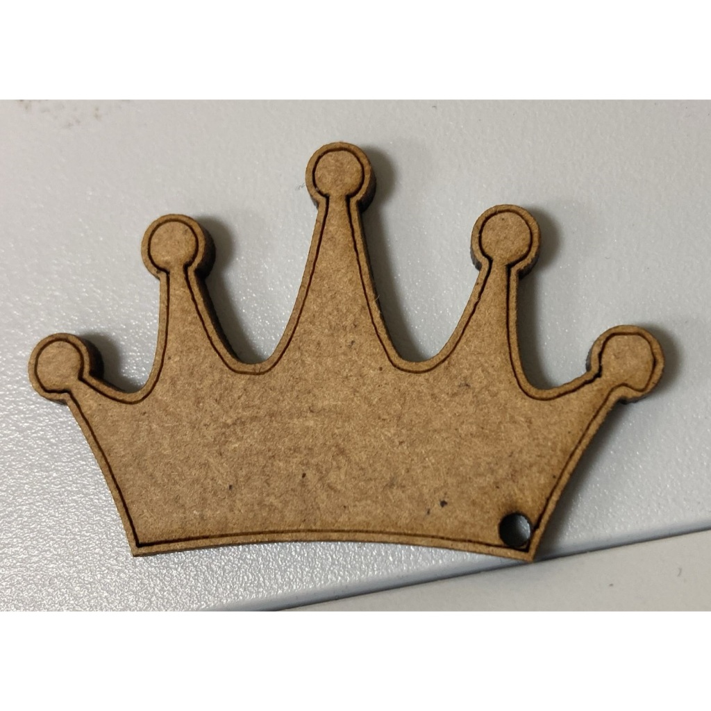 Coroa em MDF para Chaveiro - 4,6x3 cm com Furo