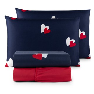 Jogo de Lençol Casal Padrão 200 Fios Cama Box 04 Peças com Elástico