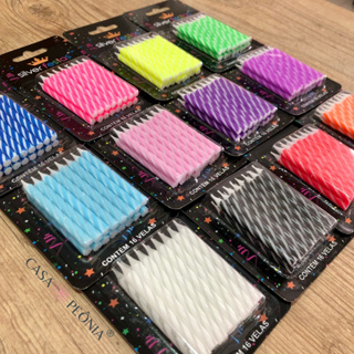 160 Velas de Aniversario Palito Pequena Espiral Mini Bento Cake - Silver Festas em Oferta na Shopee