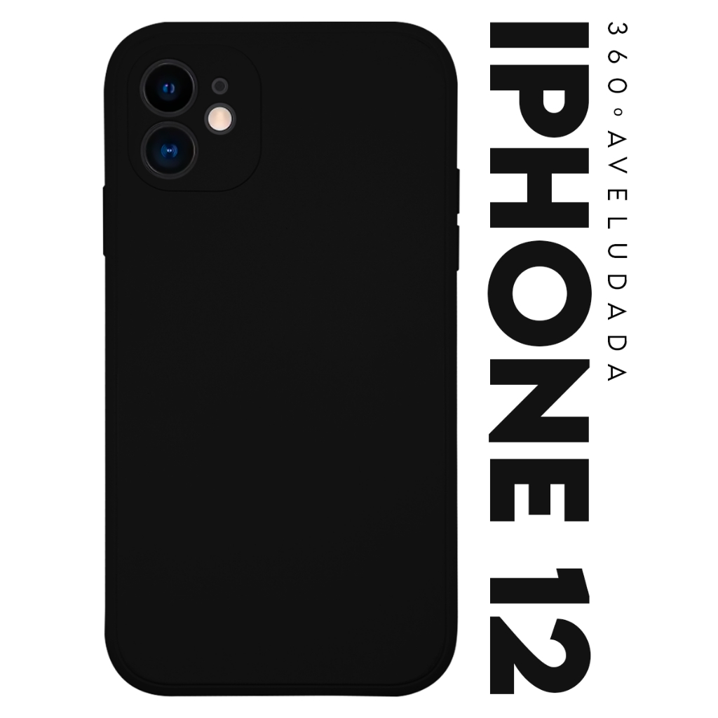 Capa Case Capinha 360 Frente e Verso Aveludada Cobre Tela Inteira Para Iphone 12 tela 6.1 pol - Luiza Cell25