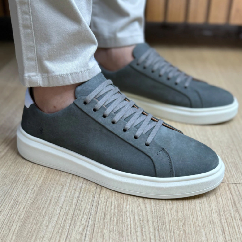 Tênis Masculino Sneaker Casual Sapatênis De Couro Trabalho Estiloso Dia a Dia Qualidade Confortavel Promoção