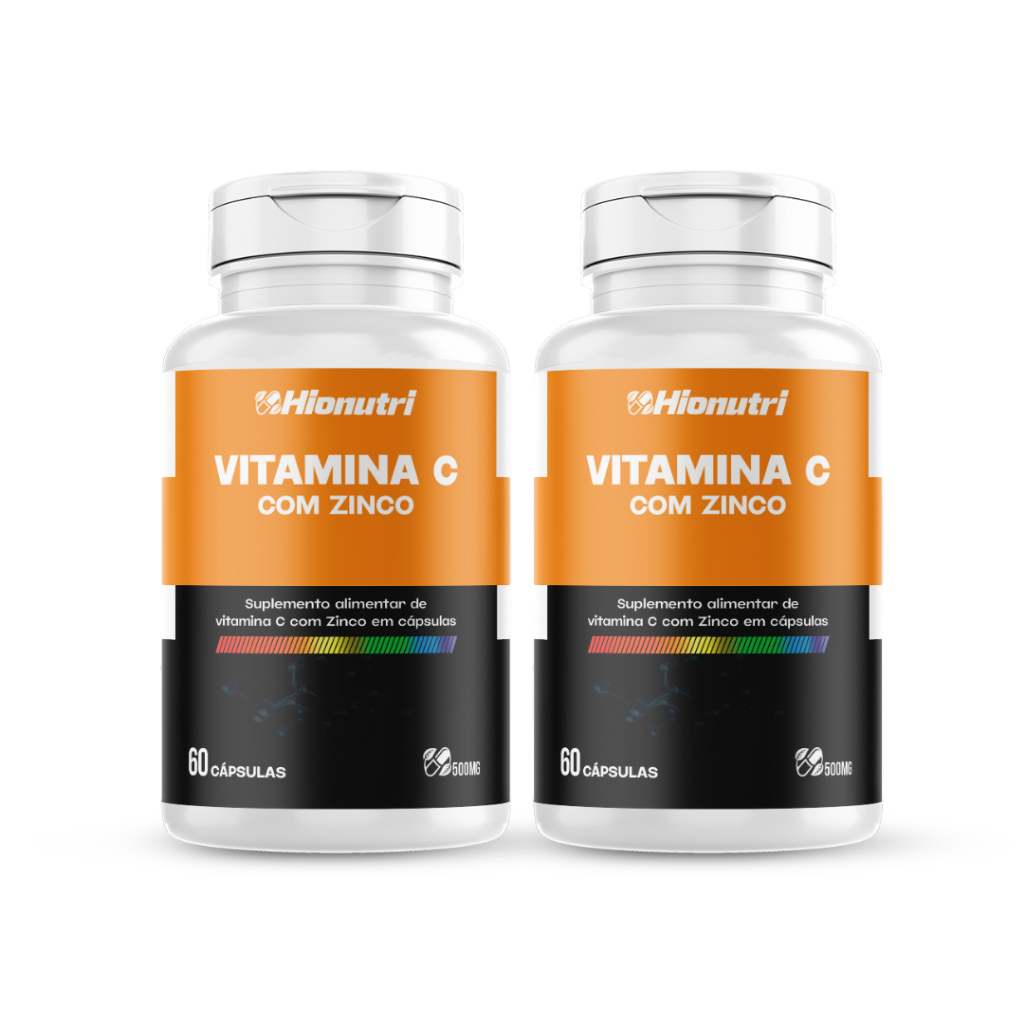 Kit 2 Frasco Vitamina C com Zinco 60 Capsulas 500 Mg