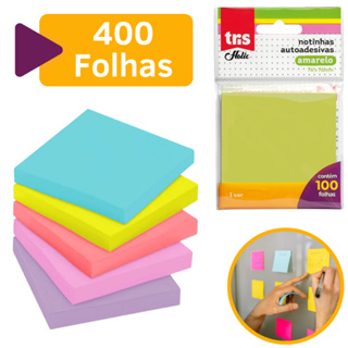 Kit Bloco de Notas 76x76 Colorido 400 Folhas Adesivo Anotações Fofo Barato Pequeno Anotação Mural em Oferta na Shopee
