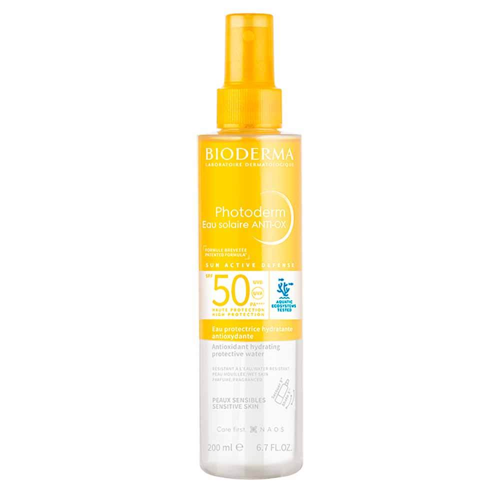 Água Solar Bifásica Bioderma Photoderm Eau Solaire Anti-Ox FPS50 Para Corpo, Rosto e Cabelos 200ml