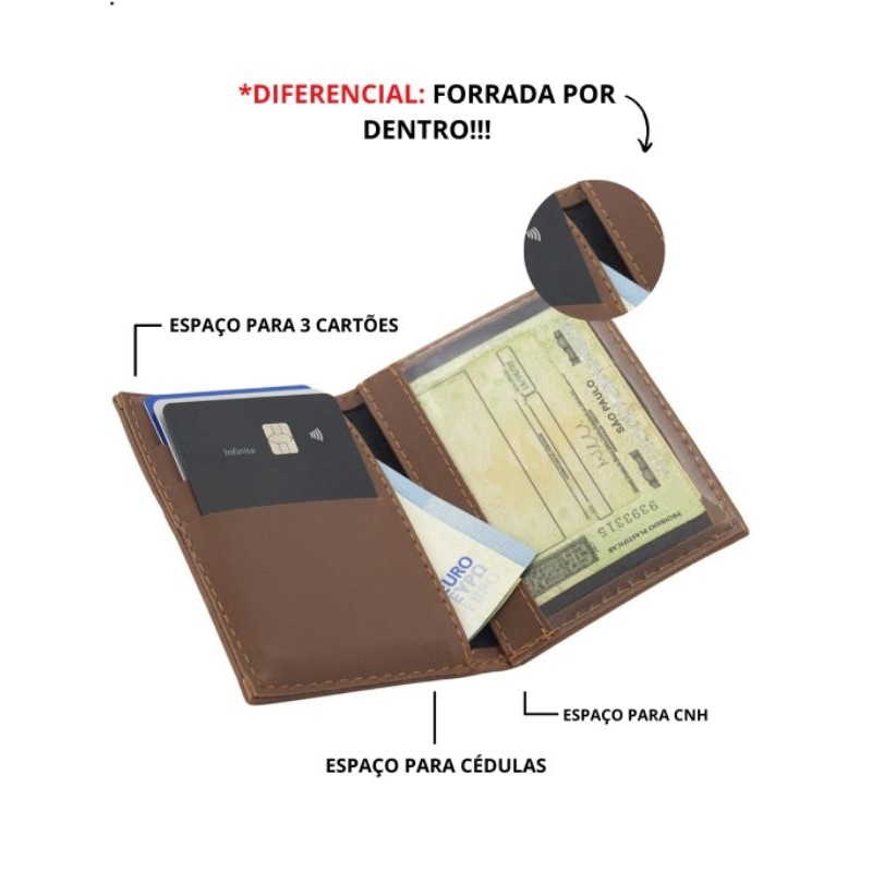 Porta Cartao Ultra Slim Documentos CNH