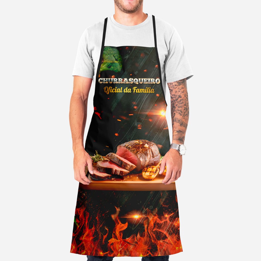 Avental Personalizado Cozinha Churrasqueiro Barbeiro Barman Oxford