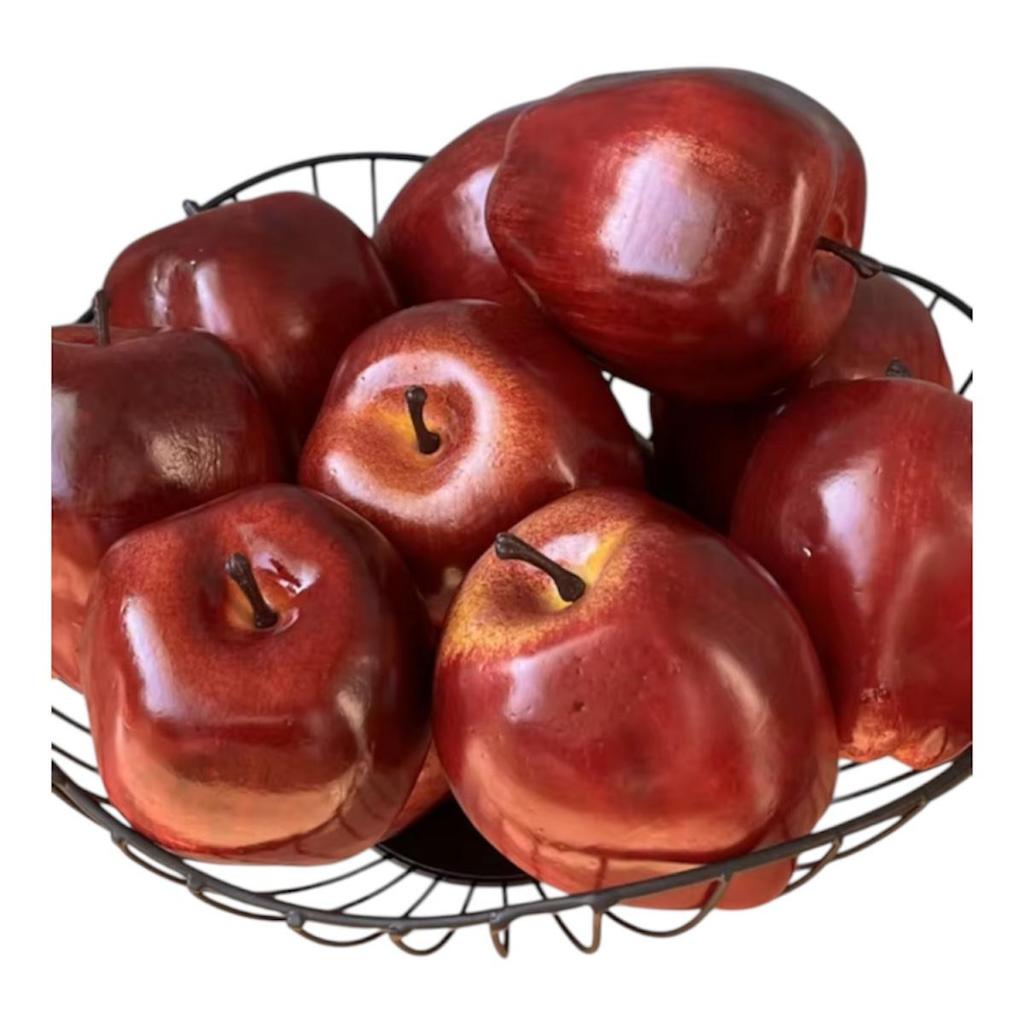 Kit 12 Maçãs Vermelha Artificial Realista Fruta Decorativa em Oferta na Shopee