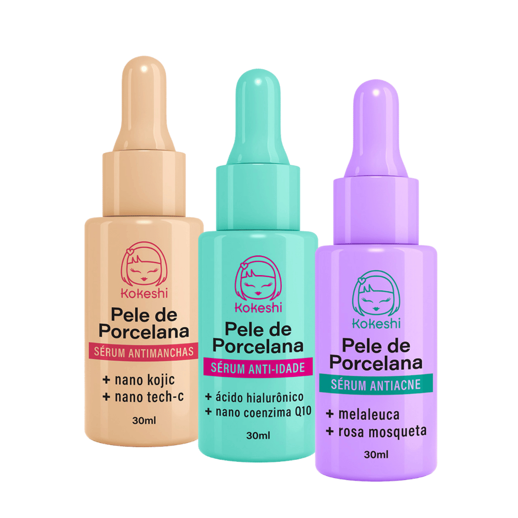 Kit 3 Sérum Facial Kokeshi Antimanchas Anti-idade Antiacne