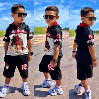 Roupa de menino do Roblox Conjunto fantasia lançamento em Oferta na Shopee
