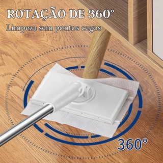 Esfregão Mop Portátil Troca de Pano Automática Limpeza Banheiro Sala