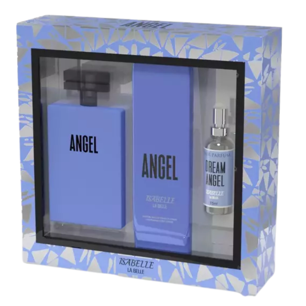 Creme Hidratante Angel Isabelle la Belle + Perfume Angel 100ml + Perfume Angel Para Bolso 15ml em Oferta na Shopee