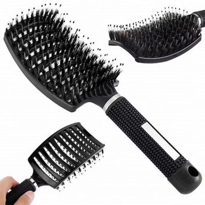 Escova  Com Cerdas De Javali e Nylon Escova Raquete Vazada Profissional