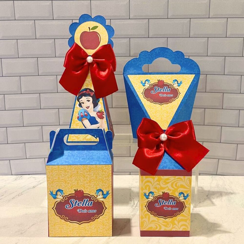 Kit Festa Personalizados Branca de Neve Princesa/ Caixinha para Festa/ lembrancinhas PEGUE E MONTE