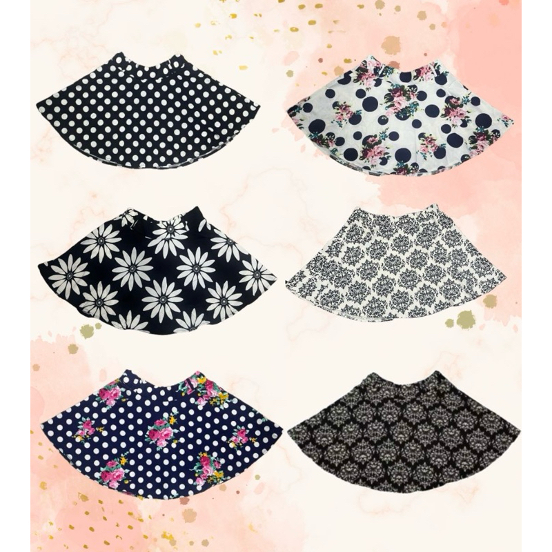 Saia Estampado Florido/Bolinha Curto Plissado Com Short Protetor e Cintura elástica em Oferta na Shopee