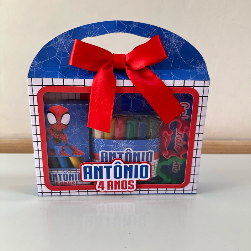 lembrancinha personalizada aniversário Kit diversão na maletinha Homem Aranha - kit colorir - kit festa - lembrancinha