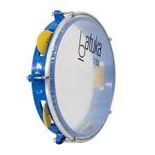 PANDEIRO 08 ABS BATUKA BABY AZUL 5 AFIN GARRA FIXA PLAT ABS PELE CRISTAL
