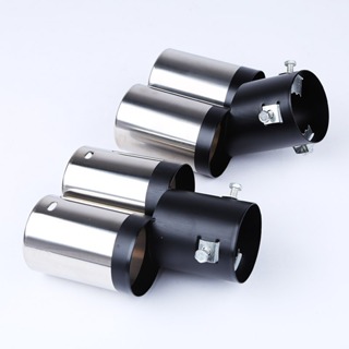 Universal   Saída Dupla Ponta de Escape Aço Inoxidável Auto Silenciador do Carro em Oferta na Shopee