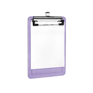 Mini Prancheta Slip Transparente 12x18,5cm com Prendedor Metálico Wire Clip A6 Acrimet 155 Lilás Clear em Oferta na Shopee