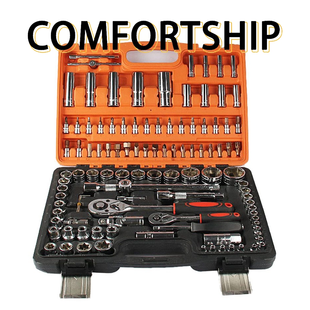 Kit Ferramentas 108 Peças Soquete Catraca Caixa - Multifuncional Sextavado para Automotivo
