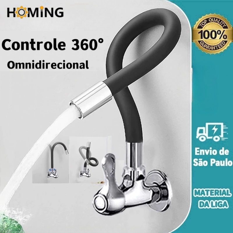 Torneira de Parede Gourmet Cozinha Mesa Bancada Pia Flexível Abs