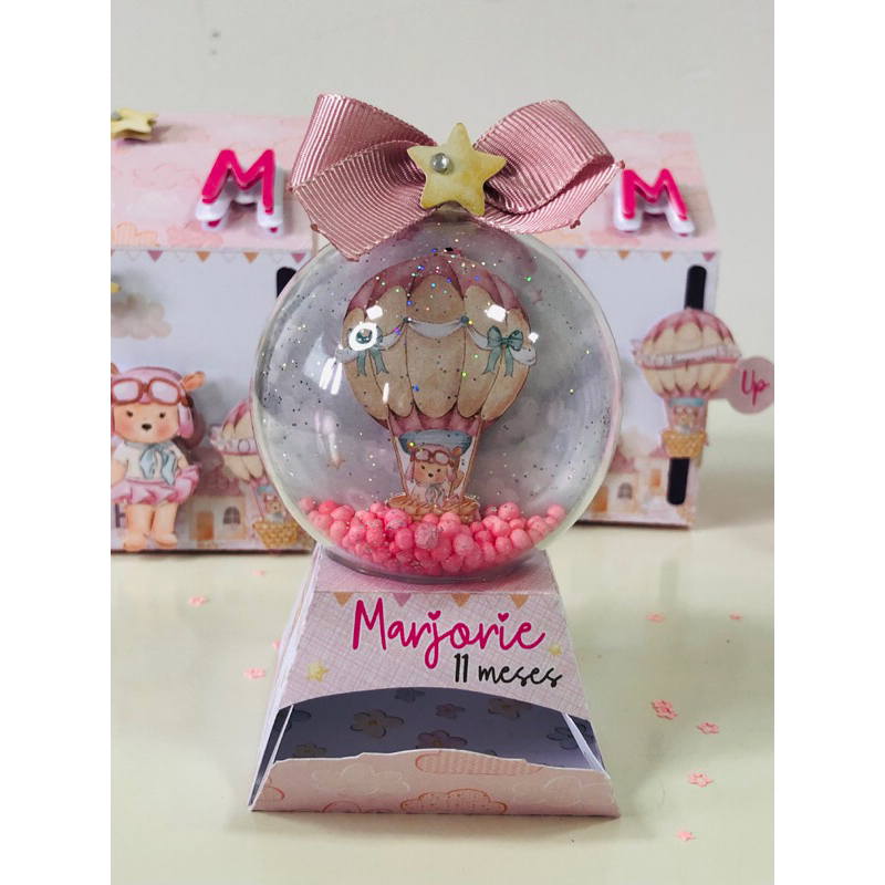 Mini Baleiro Ursinha Rosa / Lembrancinha Cha de bebê/ O Tempo Voa Rosa (menina)