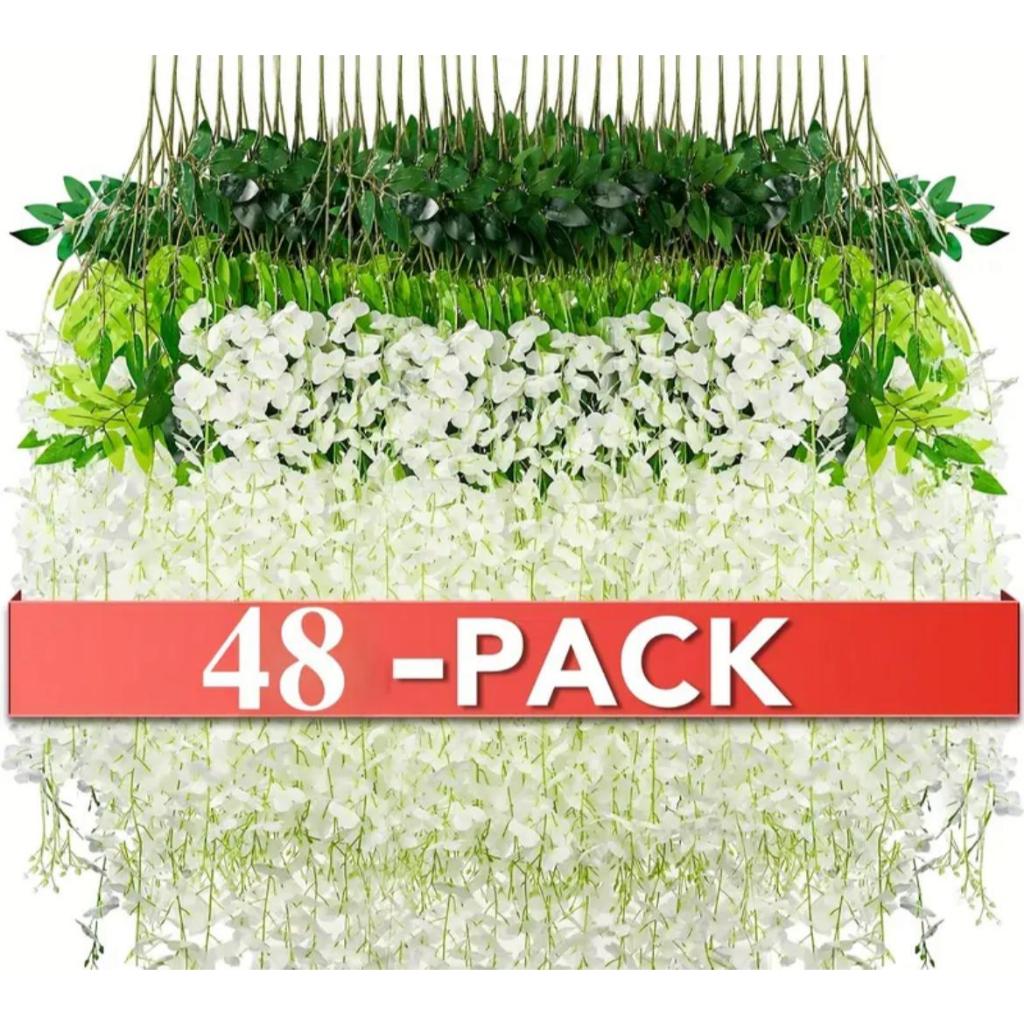 Kit 48 Pendente Flor de cerejeira BRANCA  Artificial- Decoração para Casamento Arranjo Flor Eventos