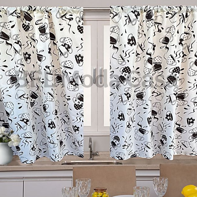 Cortinas de Cozinha Estampado - Casa e decoração em Oferta na Shopee
