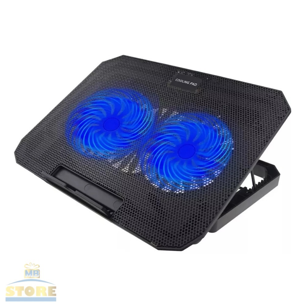 Suporte Notebook Base Refrigerada com 2 Coolers LED Azul Até 17 Polegadas Ajustável