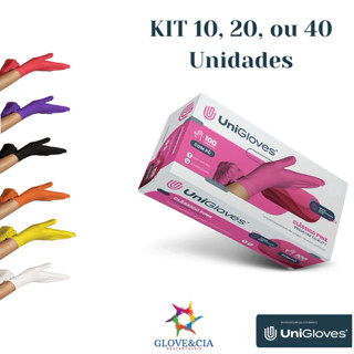 Luva Descartável Coloridas Látex Kit 10, 20 ou 40 Unidades em Oferta na Shopee