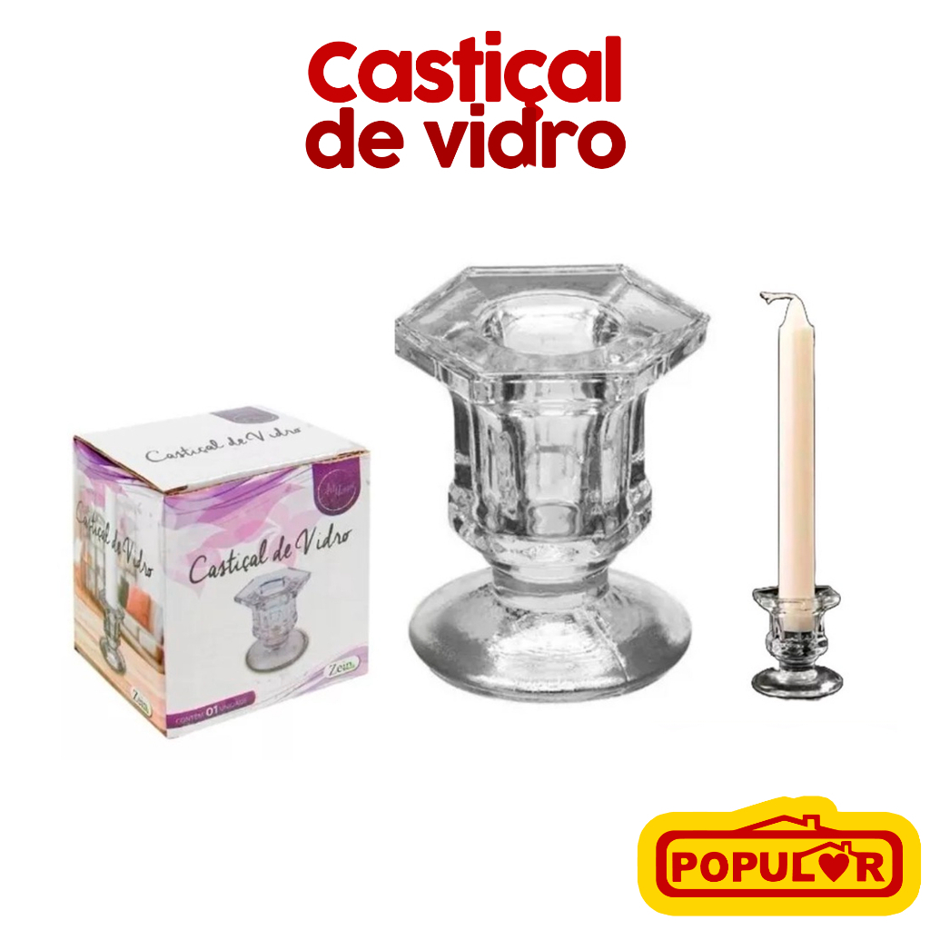Suporte de Vidro, Porta Velas Vidro Grosso Medindo 5cm x 5cm