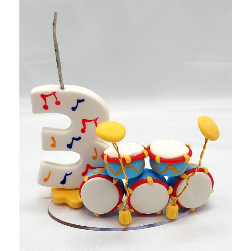 Vela Personalizada Aniversário Tema Música Baterista em Oferta na Shopee