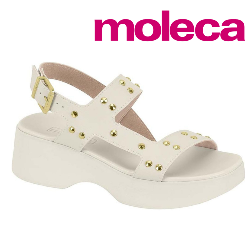 sandalia papete moleca original leve moda passeio feminino elegância confortavel plataforma anabela
