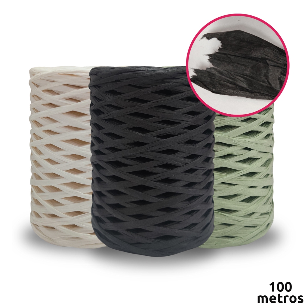 Fita de rafia papel 3cm com 100m de comprimento 1505666 em Oferta na Shopee