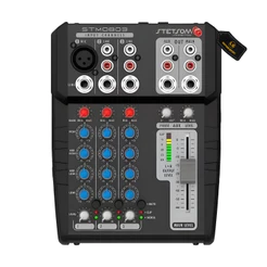 Mesa Som Automotivo Stetsom STM-0803 3 Canais Auxiliar 12v Rca Microfone Equalizador 4 Bandas